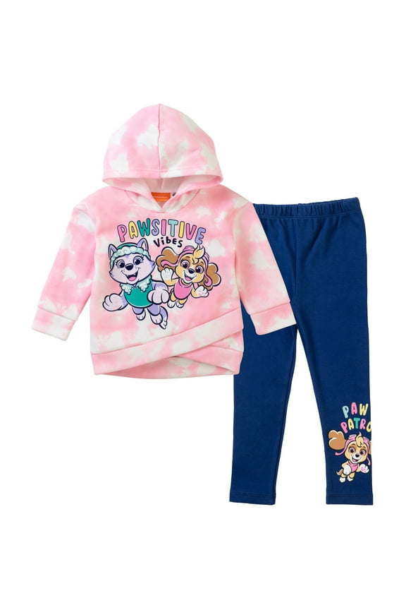 Skye Everest Toddler Girls Pullover Crossover Fleece Hoodie and Leggings Outfit Set Toddler to Big Kid