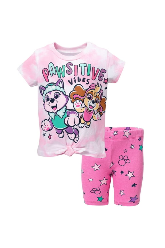 Skye Everest Toddler Girls T-Shirt and Bike Shorts Outfit Set Toddler to Big Kid