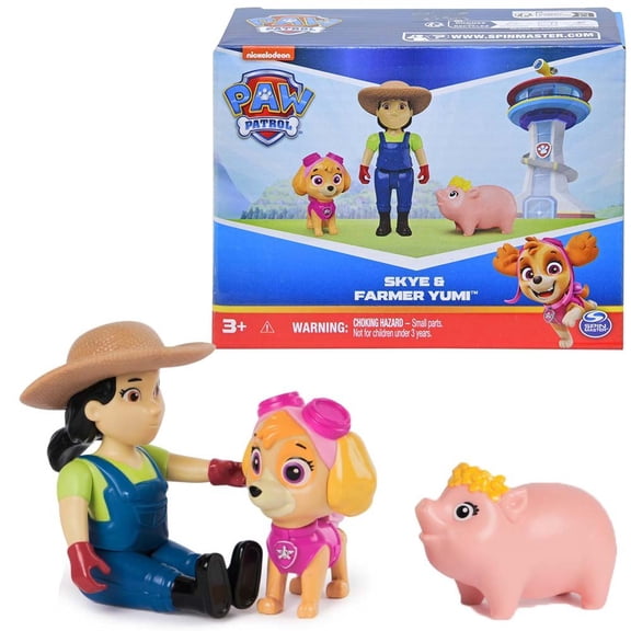 Paw Patrol Skye, Farmer Yumi & Piggie Figures