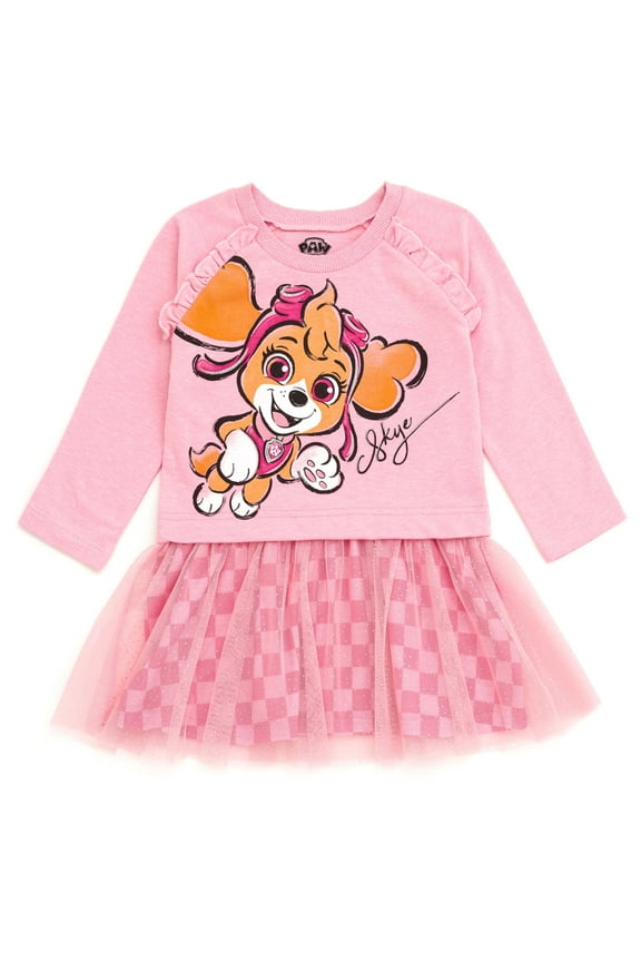 Skye Little Girls French Terry Dress Pink 6