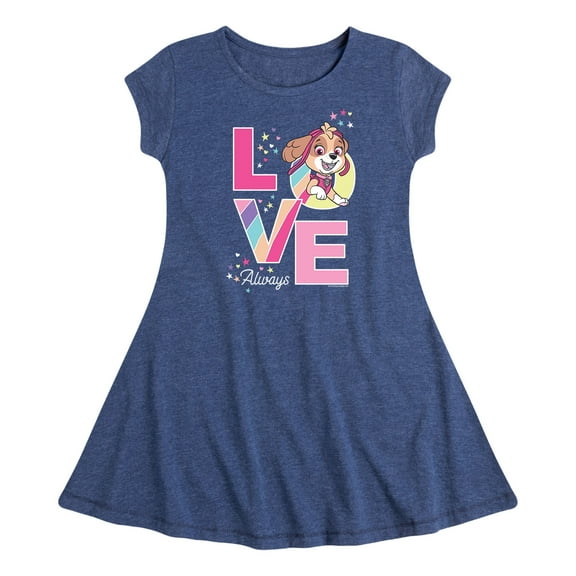 Paw Patrol - Skye Love Always - Toddler And Youth Girls Fit And Flare Dress