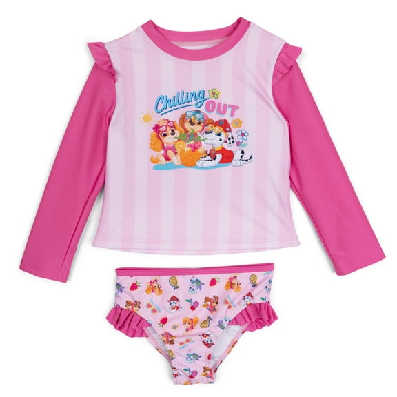Paw Patrol Skye Marshall Liberty Rash Guard and Bikini Bottom Swim Set UPF 50+ Toddler to Little Kid