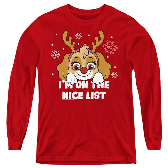 Paw Patrol Skye Nice Christmas List Kids Long Sleeve T Shirt for Youth Boys and Girls