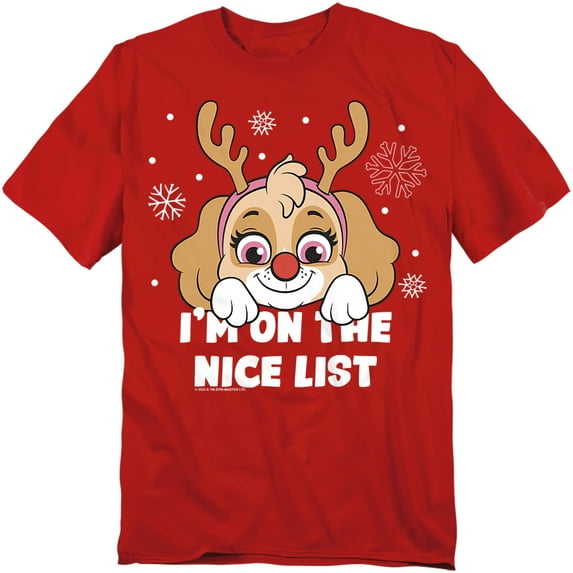 Paw Patrol T-Shirt Skye Nice Christmas List Unisex Graphic Tee For Men & Women