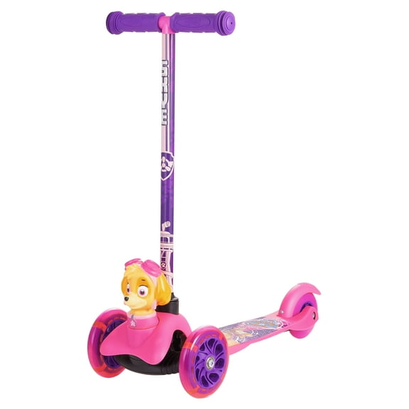 Paw Patrol Skye Ride-N-Glide Buddies 3D Toddler Scooter, 3 Wheel Scooter for Kids Ages 3+, Pink