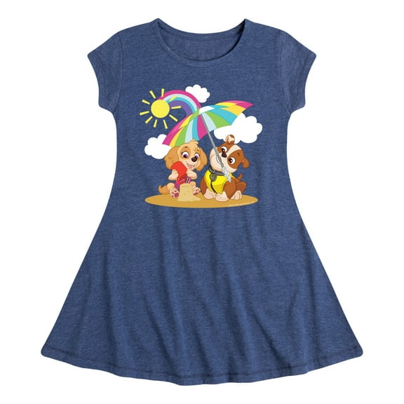 Paw Patrol - Skye Rubble Beach - Toddler & Youth Girls Fit & Flare Dress