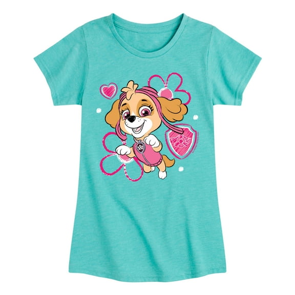 Paw Patrol - Skye Sketch - Toddler & Youth Girls Short Sleeve Graphic T-Shirt