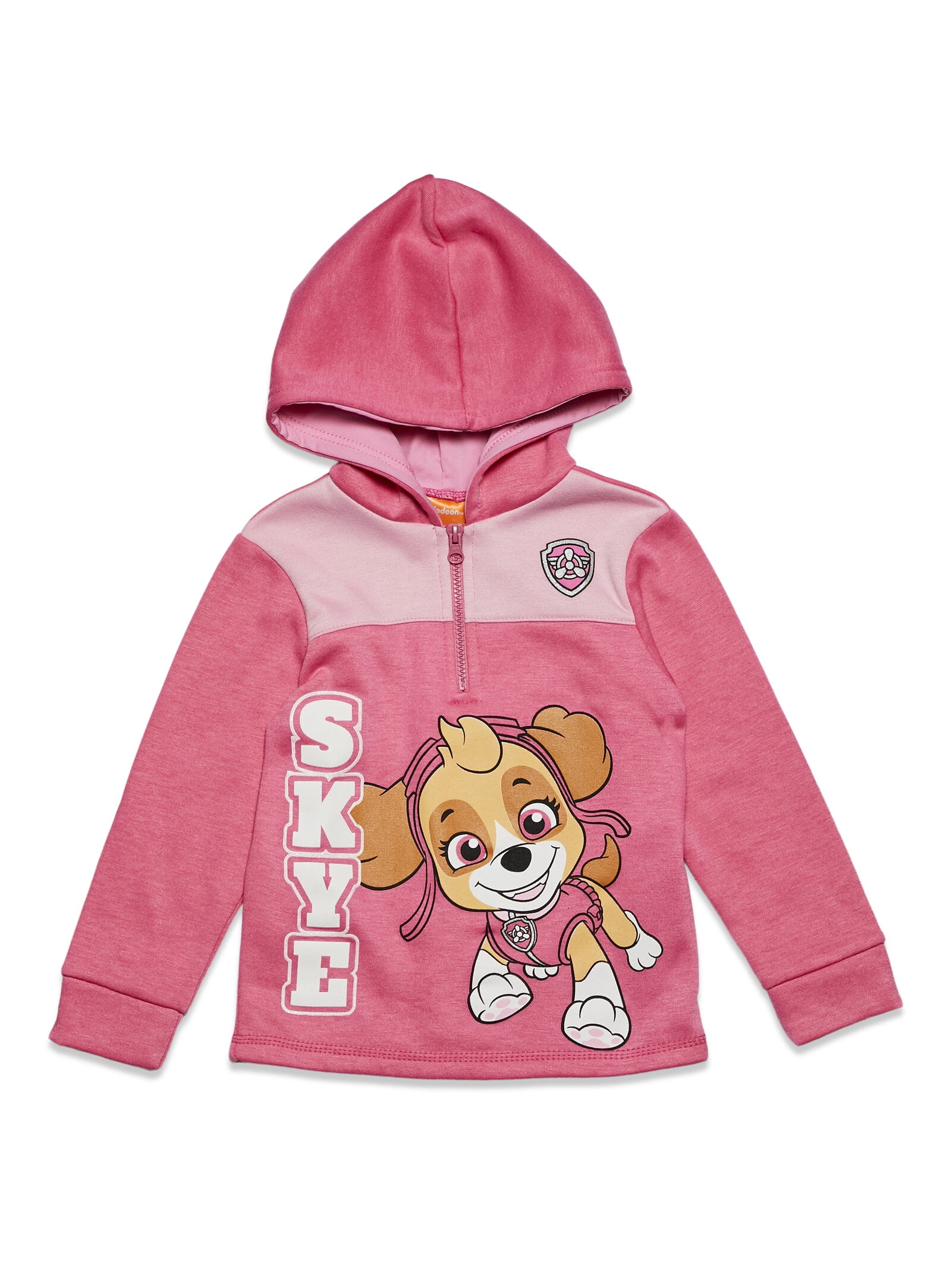 Paw Patrol Skye Toddler Girls Fleece Half Zip Hoodie Christmas Character Sweatshirt Pink 3T Walmart