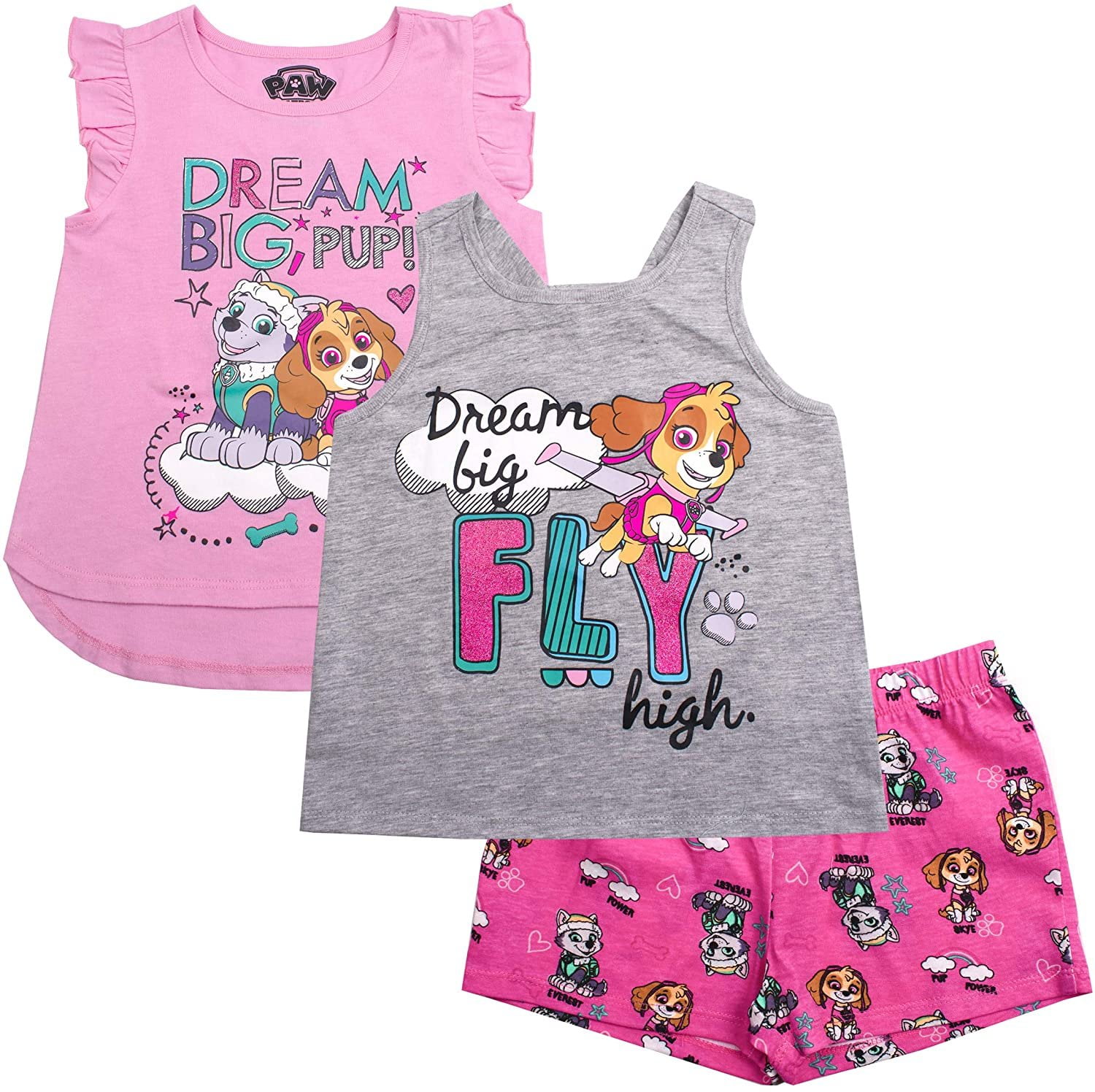 Babyhug Cotton Sleeveless Tee With Paw Patrol Skye And Everest Graphics & Frill Detailing- Off White main image 0
