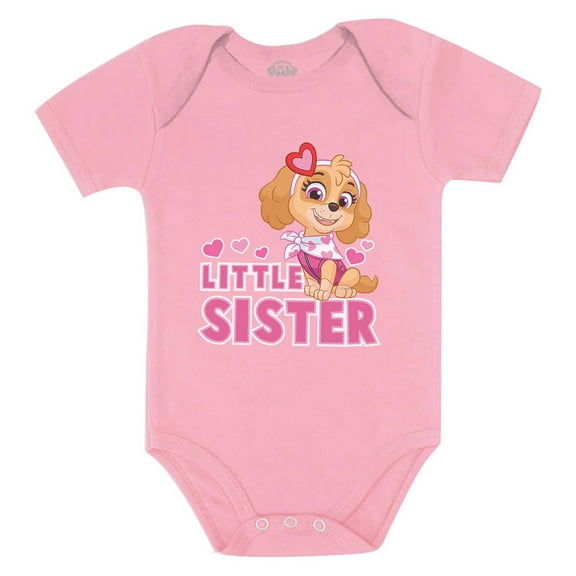 Paw Patrol Skye-themed Tstars Baby Bodysuit - Little Sister Newborn Outfit - Ideal Gift for Baby Girls - Adorable Baby Shower Present - Everyday Wear and Special Occasions - 24M (18-24M) Pink