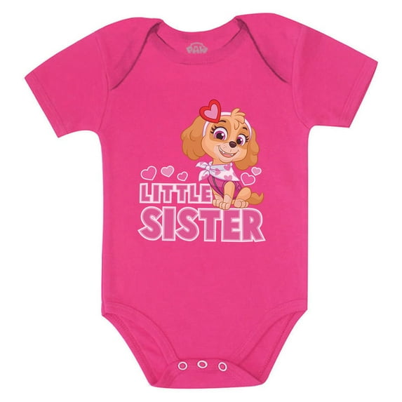 Paw Patrol Skye-themed Tstars Baby Bodysuit - Little Sister Newborn Outfit - Ideal Gift for Baby Girls - Adorable Baby Shower Present - Everyday Wear and Special Occasions - 6M (3-6M) Wow pink