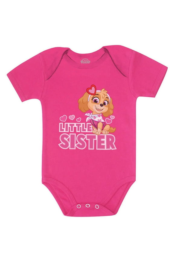 Paw Patrol Skye-themed Tstars Baby Bodysuit - Little Sister Newborn Outfit - Ideal Gift for Baby Girls - Adorable Baby Shower Present - Everyday Wear and Special Occasions - NB (0-3M) Wow pink