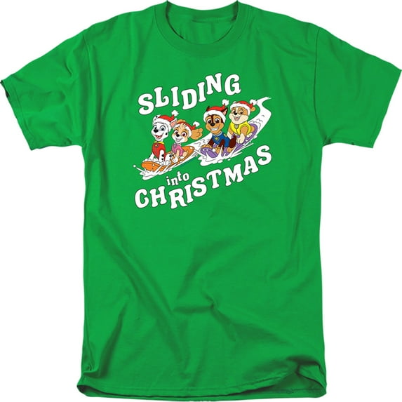Paw Patrol Sliding Into Christmas Unisex Adult T Shirt