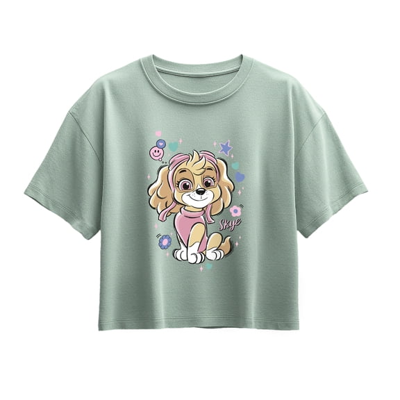 Paw Patrol - Smile Skye - Youth Girl Short Sleeve Boxy Tee