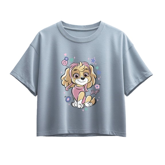Paw Patrol - Smile Skye - Youth Girl Short Sleeve Boxy Tee