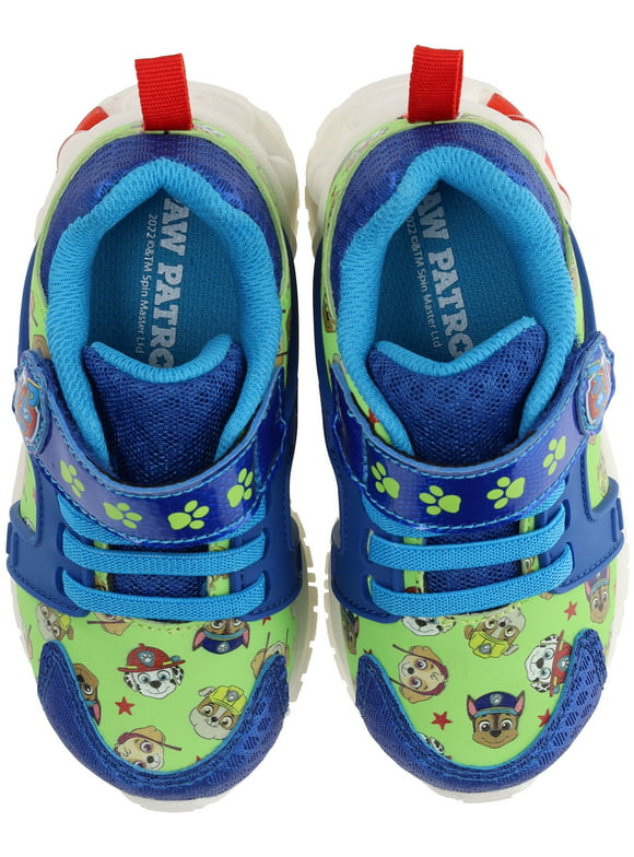 Paw Patrol Sneakers for Kids, Light-Up Runner, Blue/Green, Toddler Size 9
