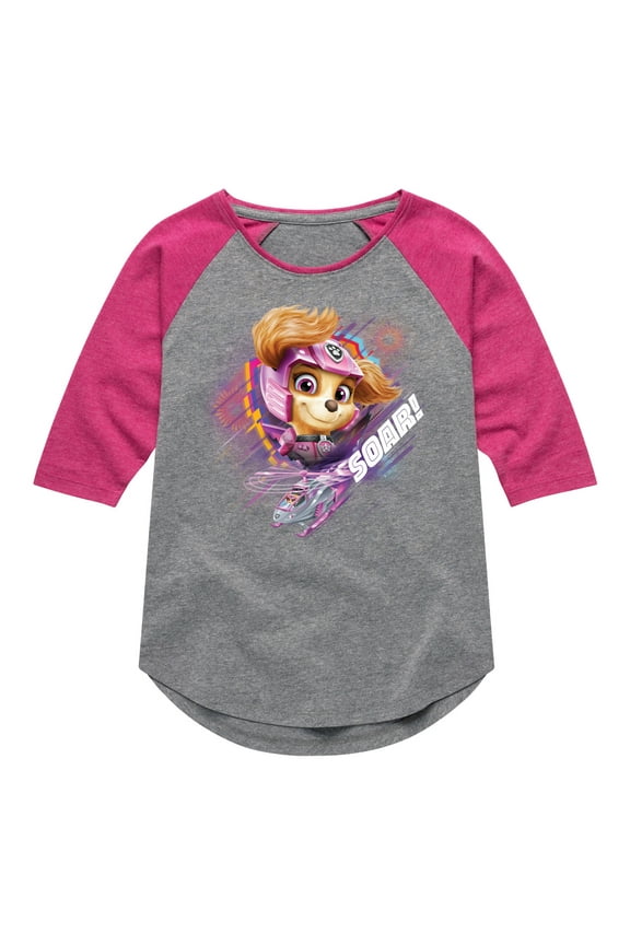 - Soar - Toddler And Youth Girls Raglan Graphic T-Shirt