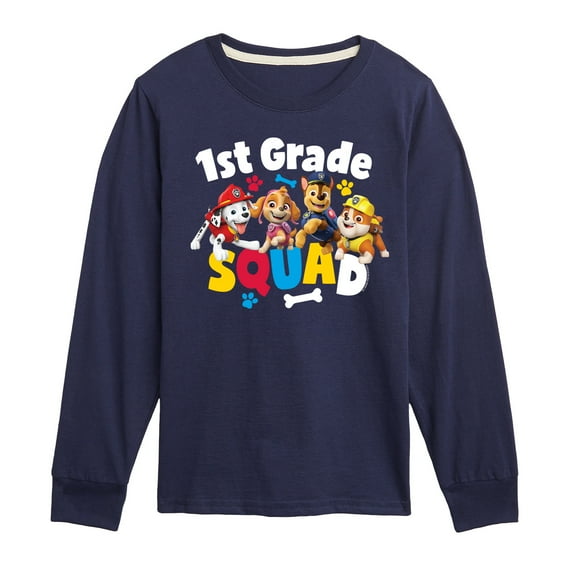 Paw Patrol - Squad First Grade - Toddler & Youth Long Sleeve Graphic T-Shirt