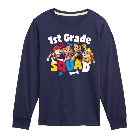 Paw Patrol - Squad First Grade - Toddler & Youth Long Sleeve Graphic T-Shirt