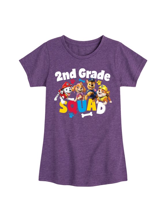 - Squad Second Grade Girls' Fitted Short Sleeve Graphic T-Shirt