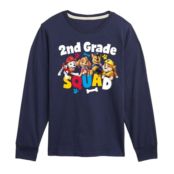 Paw Patrol - Squad Second Grade - Toddler & Youth Long Sleeve Graphic T-Shirt