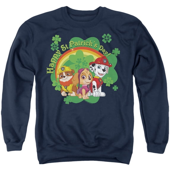 Paw Patrol St. Patrick's Day Team Unisex Adult Crewneck Sweatshirt (3X-Large) Navy