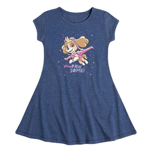 Paw Patrol - Stay Pawsome - Toddler And Youth Girls Fit And Flare Dress