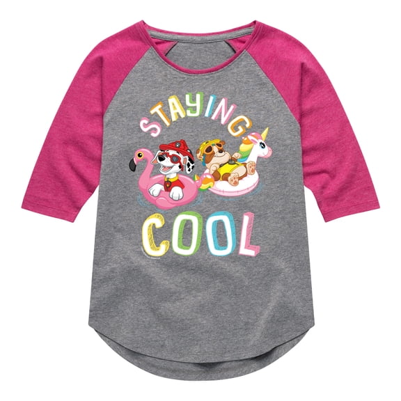 Paw Patrol - Staying Cool - Toddler & Youth Girls Raglan Graphic T-Shirt