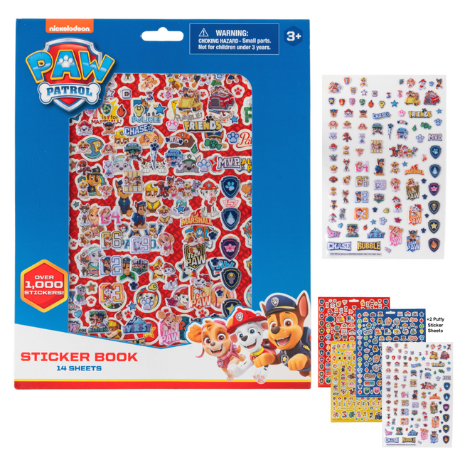Paw Patrol Stickers for Kids 14 Sheet Sticker Book with Puffy Stickers
