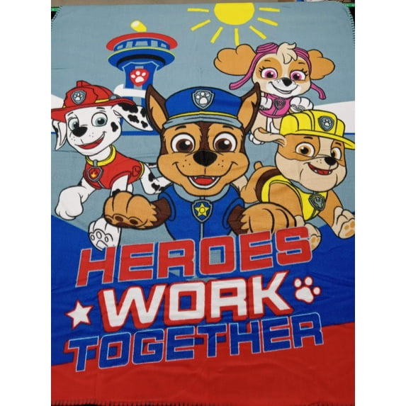 Paw Patrol Heroes Work Together Fleece 40" x 50" Throw Blanket