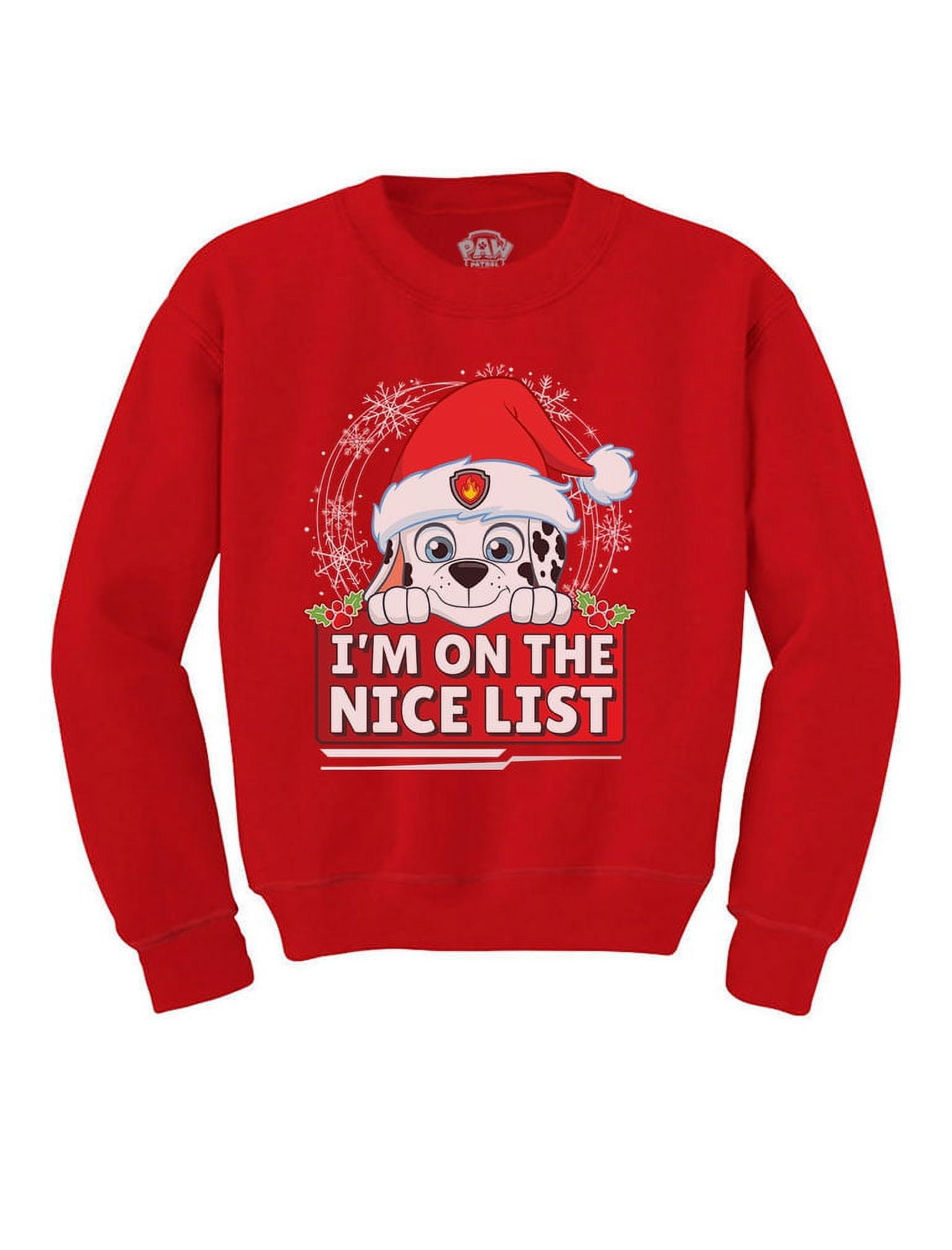 Paw Patrol Sweatshirt Toddler Kids Chase Rubble Ugly Christmas Sweater