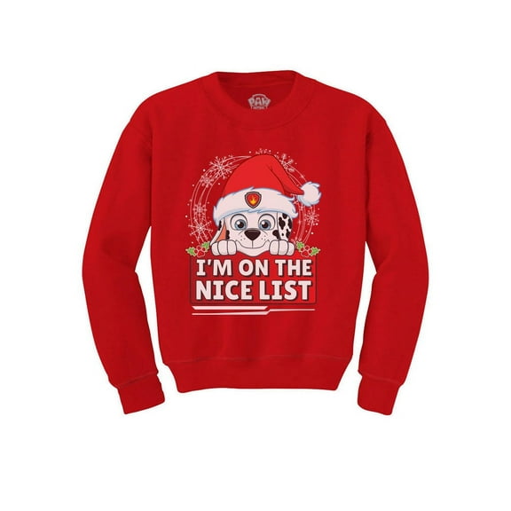 Paw Patrol Sweatshirt Toddler Kids Chase Rubble Ugly Christmas Sweater Style 4T Red