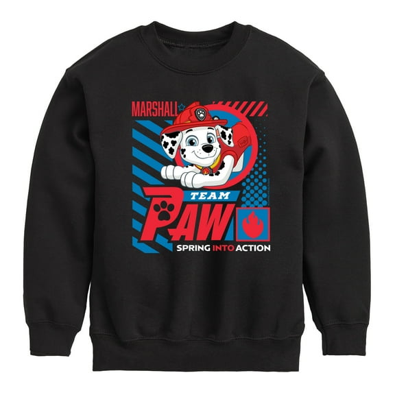 Paw Patrol - Team Paw Marshall - Toddler & Youth Crewneck Fleece Sweatshirt