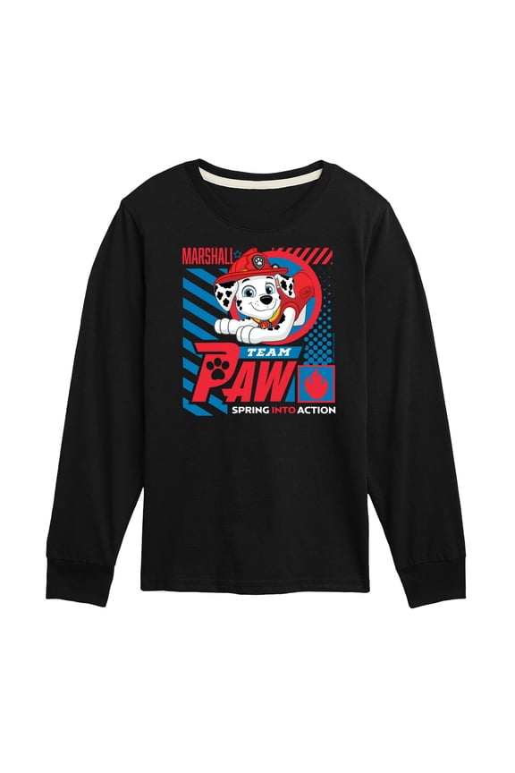 - Team Paw Marshall - Toddler & Youth Long Sleeve Graphic T-Shirt