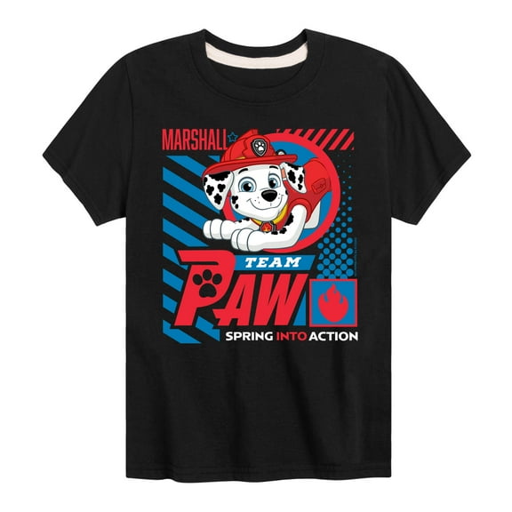 Paw Patrol - Team Paw Marshall - Toddler & Youth Short Sleeve Graphic T-Shirt