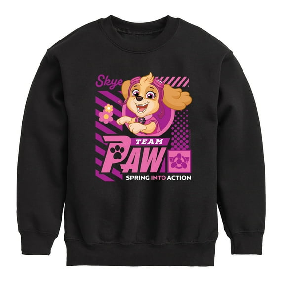Paw Patrol - Team Paw Skye - Toddler & Youth Crewneck Fleece Sweatshirt