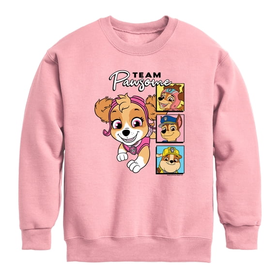 Paw Patrol - Team Pawsome - Youth Boys Crew Fleece Sweatshirt