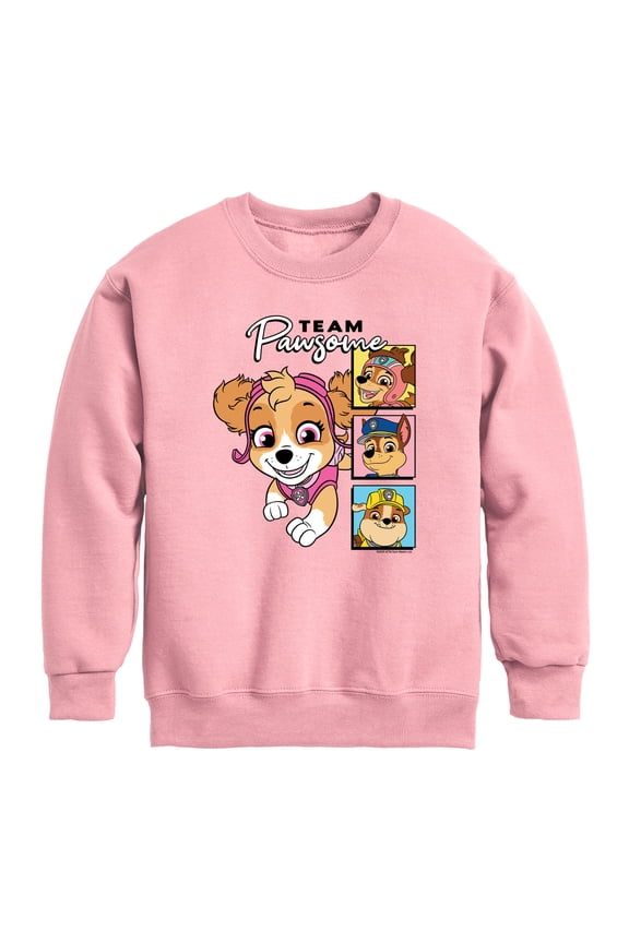 - Team Pawsome - Youth Boys Crew Fleece Sweatshirt