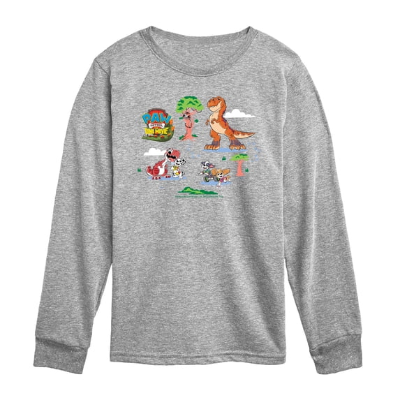 Paw Patrol - Dino Grid Toddler Boys' Toddler Long Sleeve Graphic T-Shirt