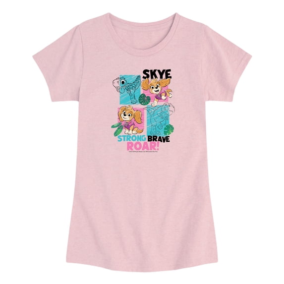 Paw Patrol: The Dino Movie - Skye And Dinos Collage - Toddler Girls Fitted Short Sleeve T-Shirt