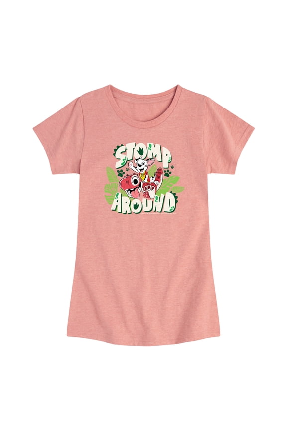 : The Dino Movie - Stomp Around - Toddler Girls Fitted Short Sleeve T-Shirt