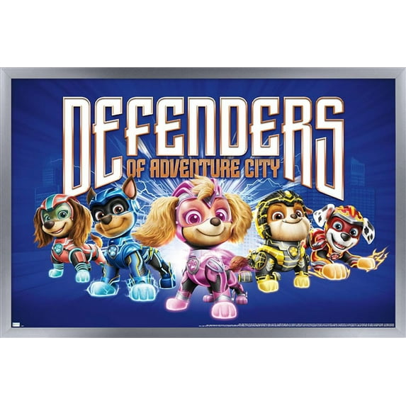 Paw Patrol: The Mighty Movie - Defenders Wall Poster, 22.375" x 34" Framed