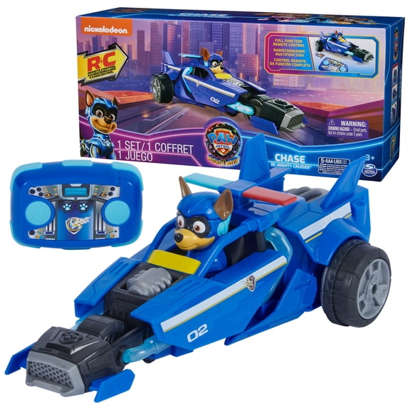 PAW Patrol: The Mighty Movie, Remote Control Car with Molded Mighty Pups Chase, Kids Toys for Boys & Girls 3+