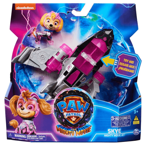 Paw Patrol The Mighty Movie - Skye Mighty Movie Jet - Lights & Sounds Themed Vehicle - Spin Master - Age 3+ - Toy