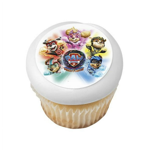Paw Patrol The Movie 2 PhotoCake Edible Cake Topper Icing Image, (2 Inch Rounds for Cupcakes (12 Per Sheet))