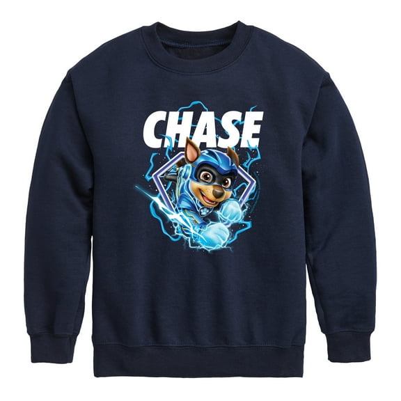 Paw Patrol The Movie - Chase Lightning - Toddler & Youth Crewneck Fleece Sweatshirt