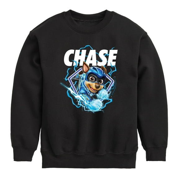 Paw Patrol The Movie - Chase Lightning - Toddler & Youth Crewneck Fleece Sweatshirt