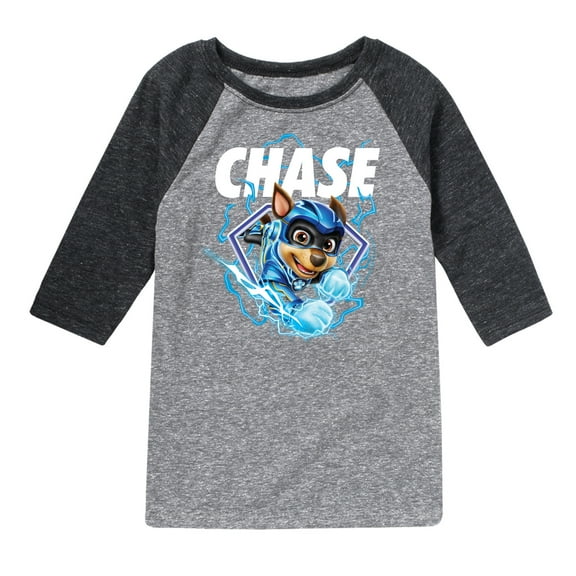 Paw Patrol The Movie - Chase Lightning - Toddler & Youth Raglan Graphic T-Shirt