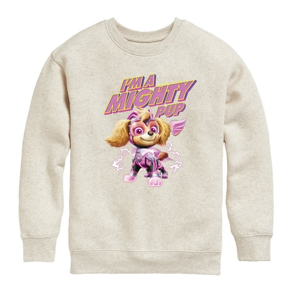 Paw Patrol The Movie - I'm A Mighty Pup - Toddler & Youth Crewneck Fleece Sweatshirt