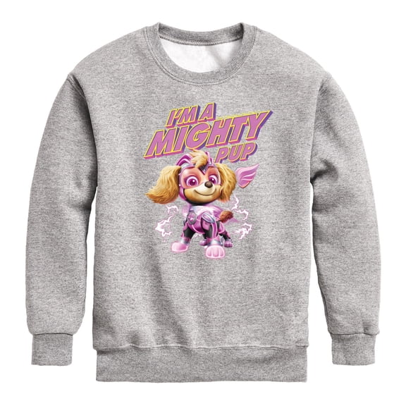 Paw Patrol The Movie - I'm A Mighty Pup - Toddler & Youth Crewneck Fleece Sweatshirt